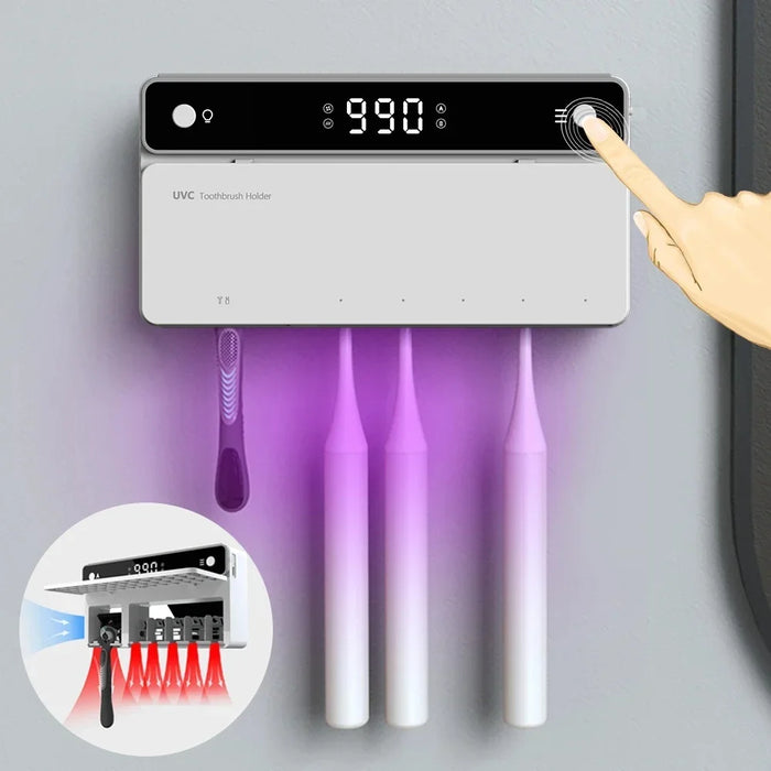 UV Toothbrush & Razor Holder — Rechargeable Steriliser with LED Display