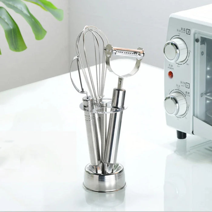 Stainless Steel 6-Slot Wall-Mounted Toothbrush & Makeup Brush Holder