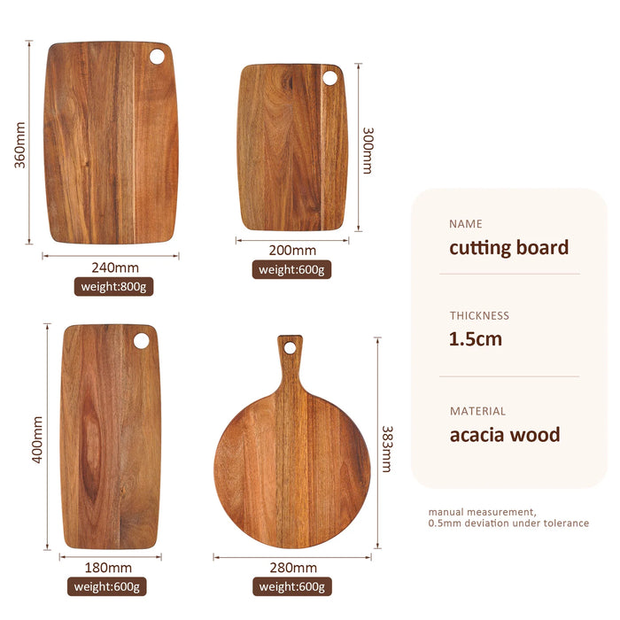 Acacia Wood Chopping & Charcuterie Board — Decorative Wooden Serving Board