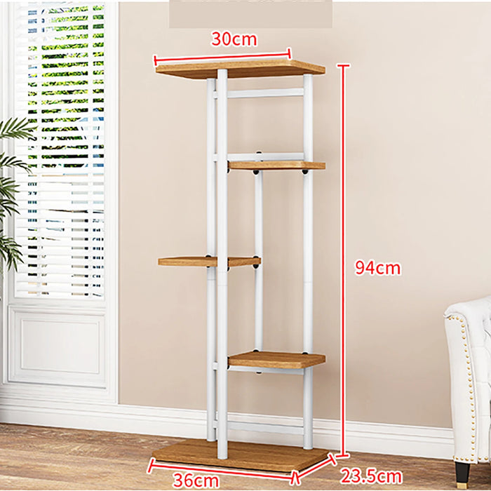 Tall 5-Tier Corner Plant Stand – Metal Frame with Reinforced Wooden Shelves