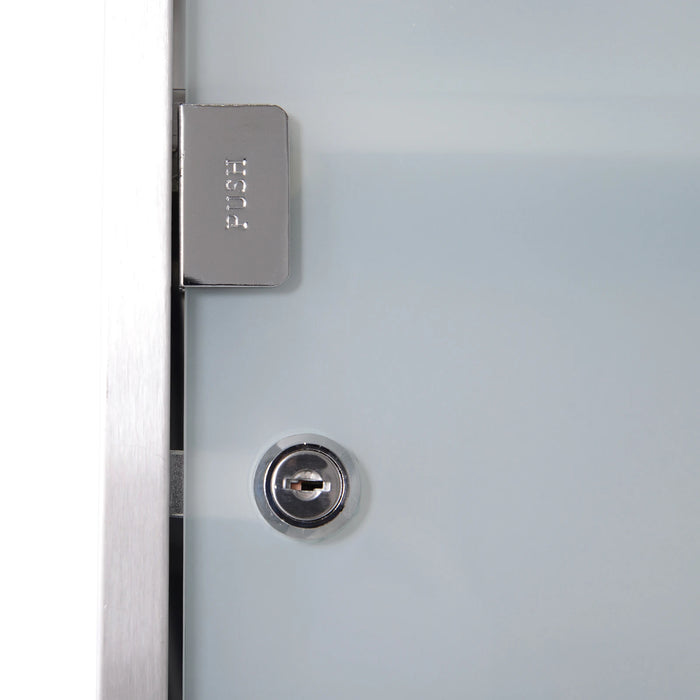 Lockable Wall-Mounted Medicine Cabinet — Safety Glass Door, Silver, 48cm