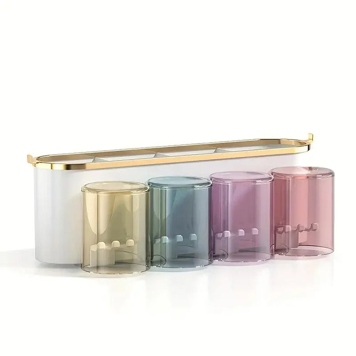 Wall-mounted self-adhesive toothbrush holder – 2- or 4-person sets