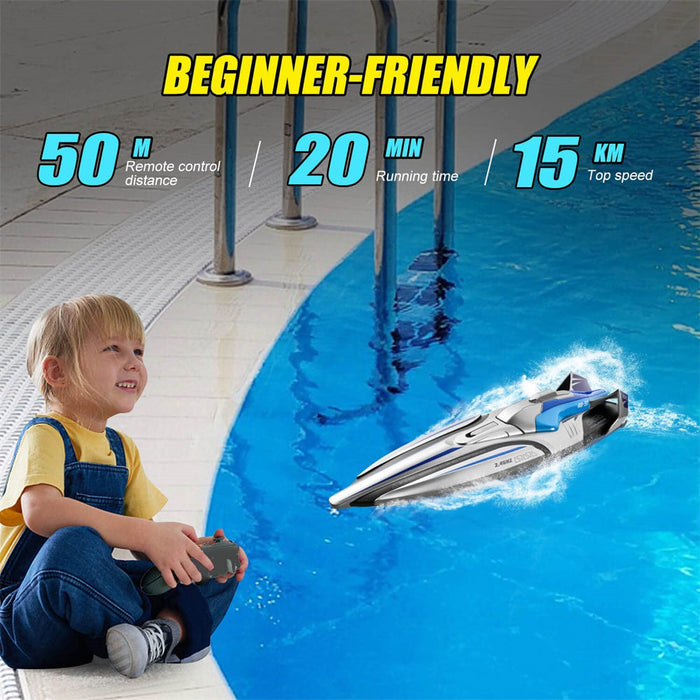 4DRC S1 2.4G 4CH - High-Speed RC Boat with Water Model Remote Control - Ideal for Pools, Lakes, Racing, and Kids/Children Gifts