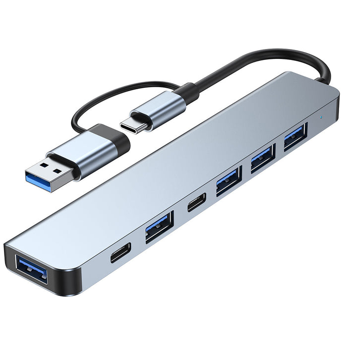 Type-C Docking Station - 7-in-1 USB Adapter with USB2.0*4, USB3.0, USB-C Data, PD5W, Multiport Hub Splitter - Ideal for PC Laptops and Modern Devices