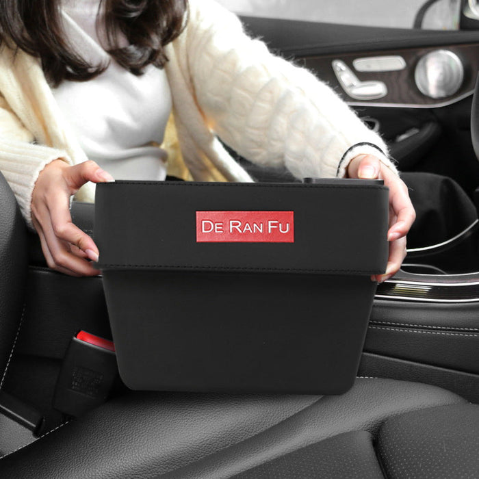 Leather Car Seat Gap Storage Box - Multifunctional Organizer for Mobile Phone and Water Cup - Ideal Solution for Keeping Car Interior Neat and Organized