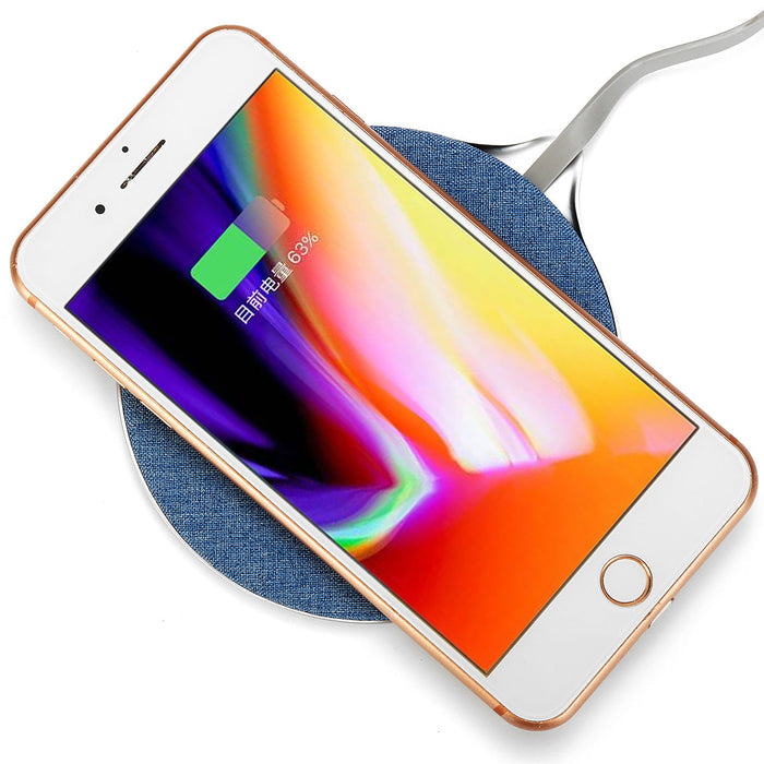 Qi Wireless Fast Charger - Metal Cloth Charging Pad for iPhone & Samsung 9V 7.5W - Quick and Efficient Charging Solution