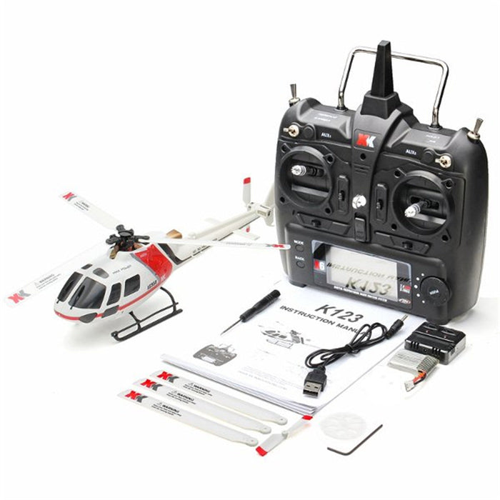 XK K123 6CH AS350 - Brushless Scale RC Helicopter BNF/RTF Mode 2 - Perfect for Remote Control Enthusiasts