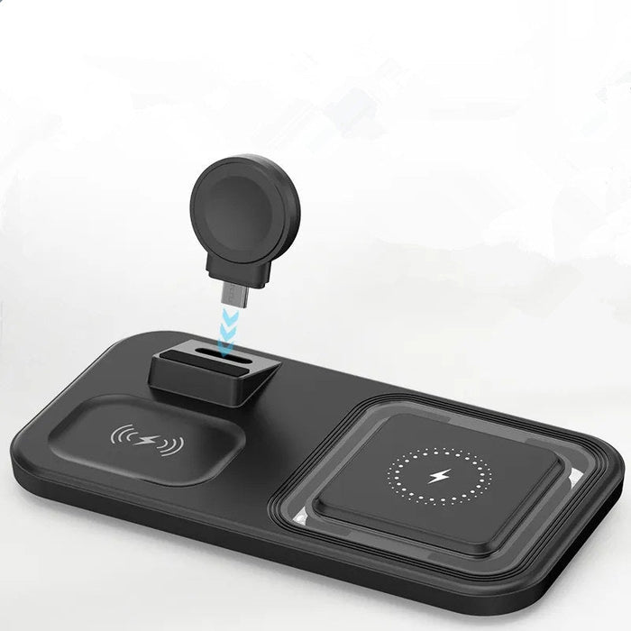 Bakeey 3 in 1 15W - Wireless Charger Desktop Stand, Fast Charging, Foldable Bedside Universal Compatibility - Ideal for iPhone 14 Pro Max, Apple Watch, and Earphones