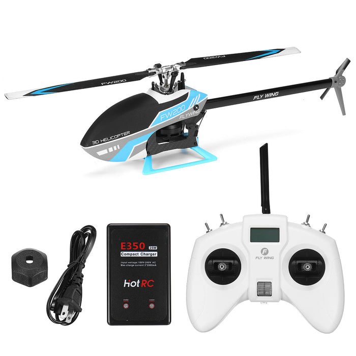 FLY WING FW200 - 6CH 3D Acrobatics GPS RC Helicopter with Altitude Hold, One-Key Return, APP Adjust & H1 V2 Flight Control System - Ideal for Aerial Stunts Enthusiasts