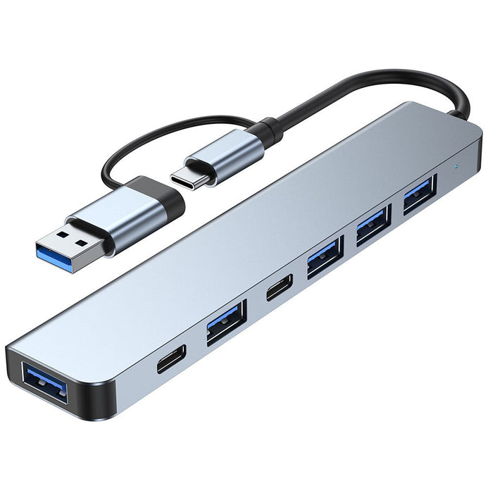 Type-C Docking Station - 7-in-1 USB-C Hub Splitter Adapter with 5Gbps Multiport USB3.0, USB2.0 & USB-C Ports - Perfect for PC and Laptop Connectivity