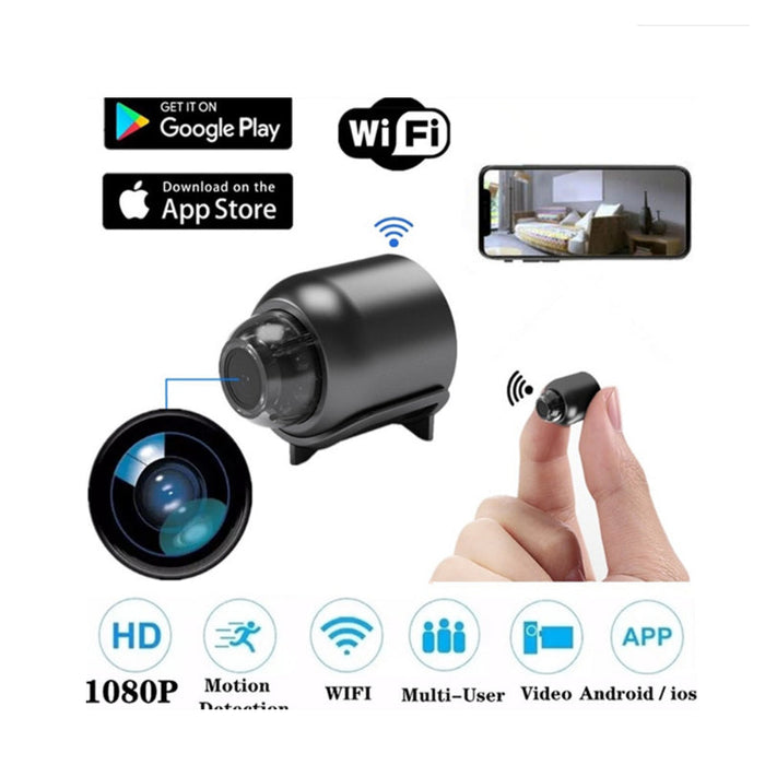 Mini Wifi Camera 1080P - Wireless Surveillance Security with Night Vision, Motion Detection, 160 Degree Audio Recording, Google Play Compatible - Perfect for IP Cam Needs