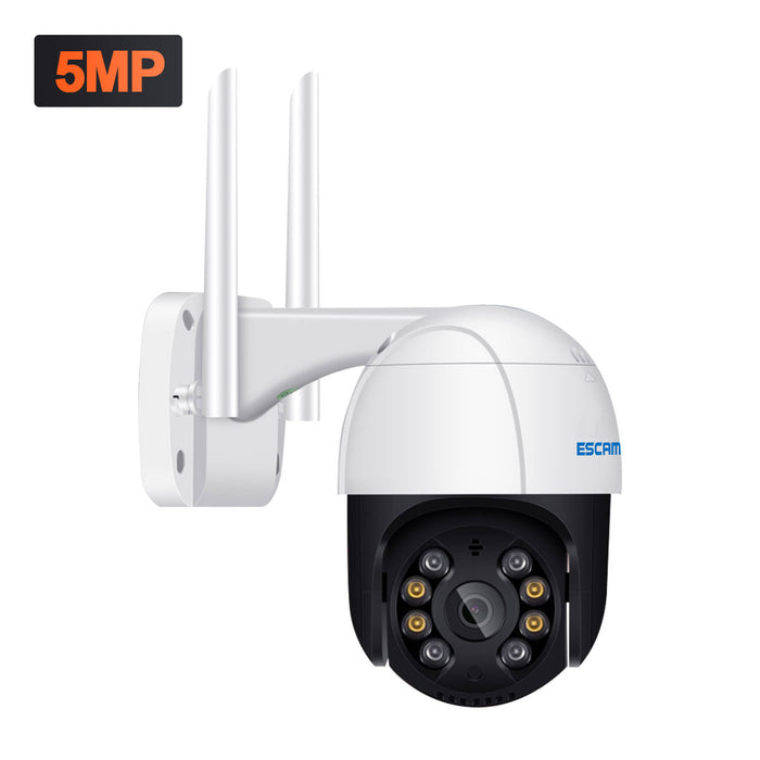 ESCAM QF518 - 5MP Waterproof WiFi IP Camera with Pan/Tilt, AI Humanoid Detection, Auto Tracking, Cloud Storage, Two Way Audio, Night Vision - Ideal for Home Security and Surveillance