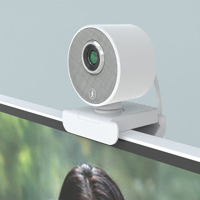 1080P Webcam - 360° Panoramic USB Computer Camera with Stereo Microphone for Desktop Laptop - Perfect for Live Streaming, Video Chatting, Online Classes, and Teleconferencing