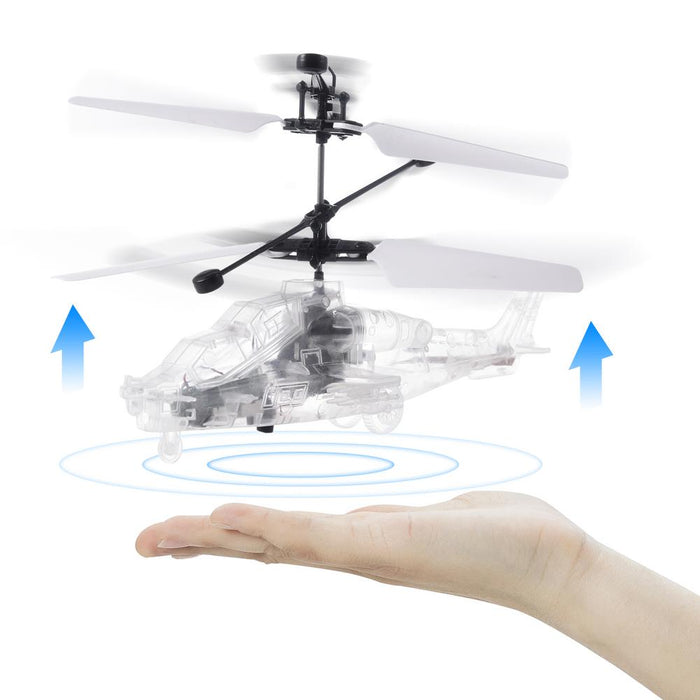 Smart Levitation RC Helicopter - Gesture Sensing, LED Light, Altitude Hold, Transparent Design - Perfect Kids Toy