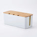 Large Cable Management Box – Wooden‑Style Cord Organizer for Power Strips, TV, Computer & USB Hub