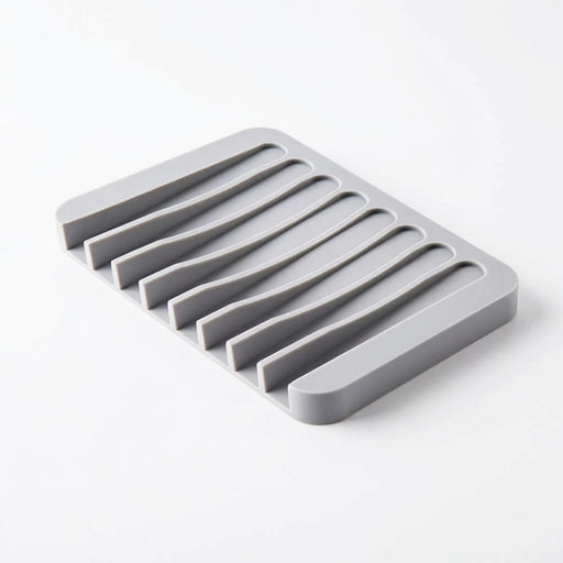 Silicone Self-Draining Soap Dish — Anti-Slip Soap Holder (11.5×8×1cm)