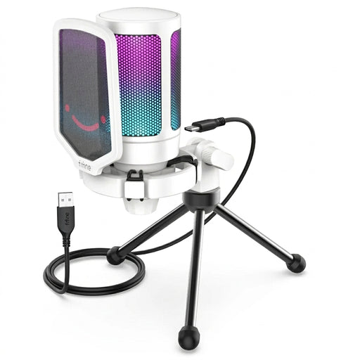 USB Condenser Gaming Microphone A6V – USB Type‑C, Pop Filter & Shock Mount