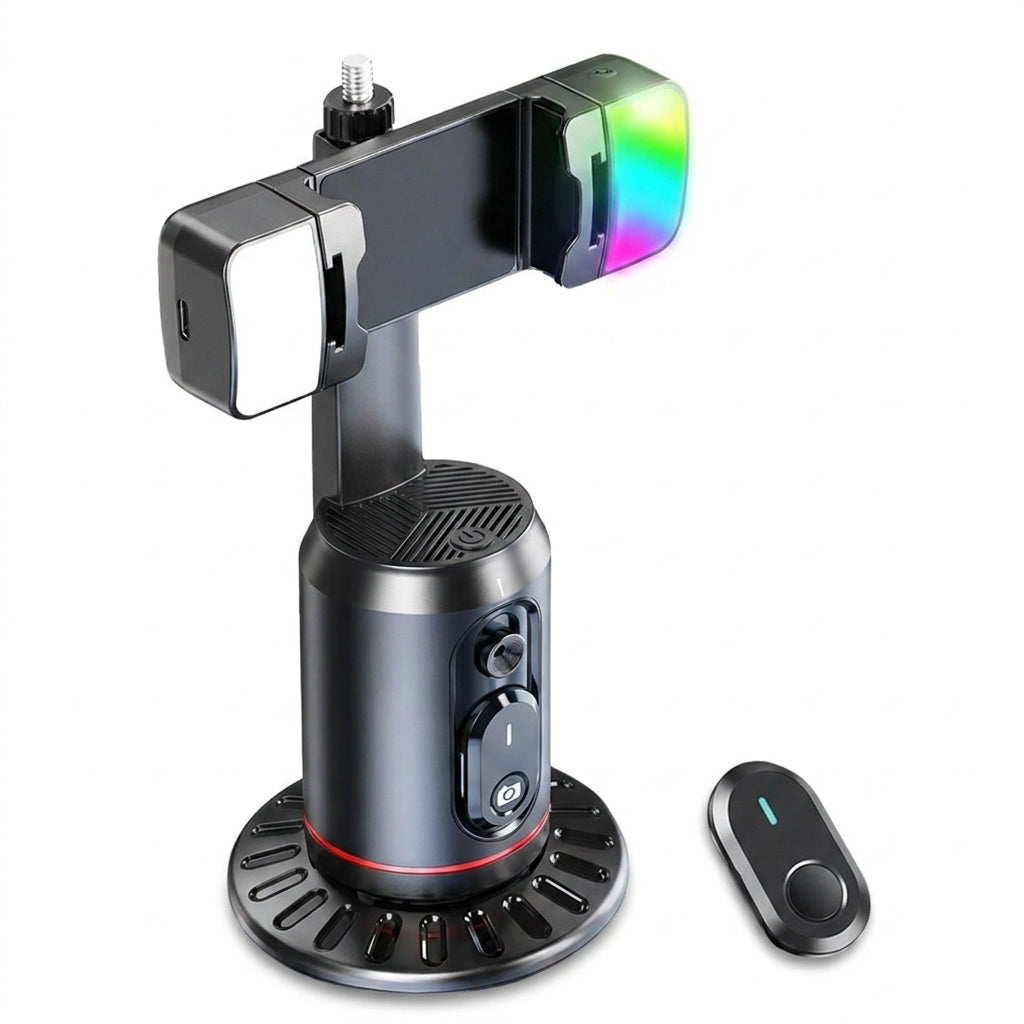 360° Follow-Tracking Phone Gimbal with Remote and Desktop Monopod