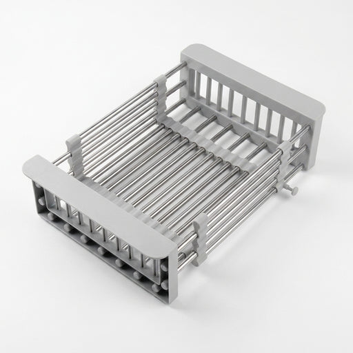 Adjustable Stainless Steel Extension Sink Rack — Foldable Dish & Fruit Drainer