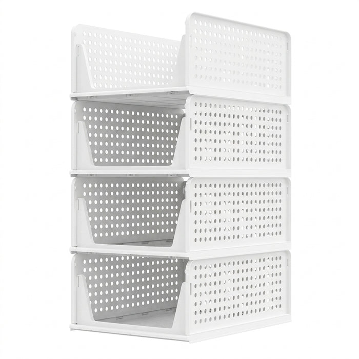 Wardrobe Storage Organiser — 4-Pack Stackable Slide Drawers