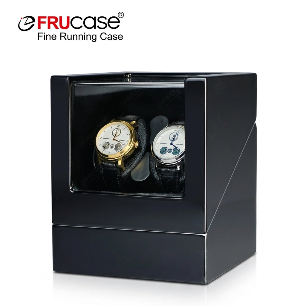 FRUCASE Wooden Watch Winder for Automatic Watches — USB or AA Battery Option