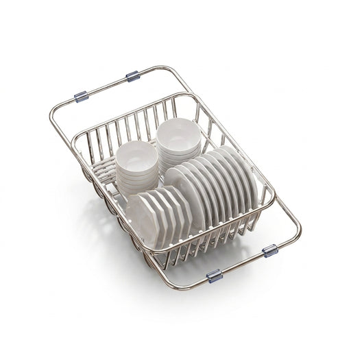 Telescopic Stainless Steel Sink Drainer Basket – Dish Rack Organiser
