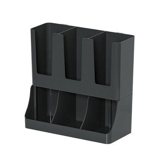 Wall-mounted Coffee Bar Organiser — Cup & Condiment Storage, White or Black