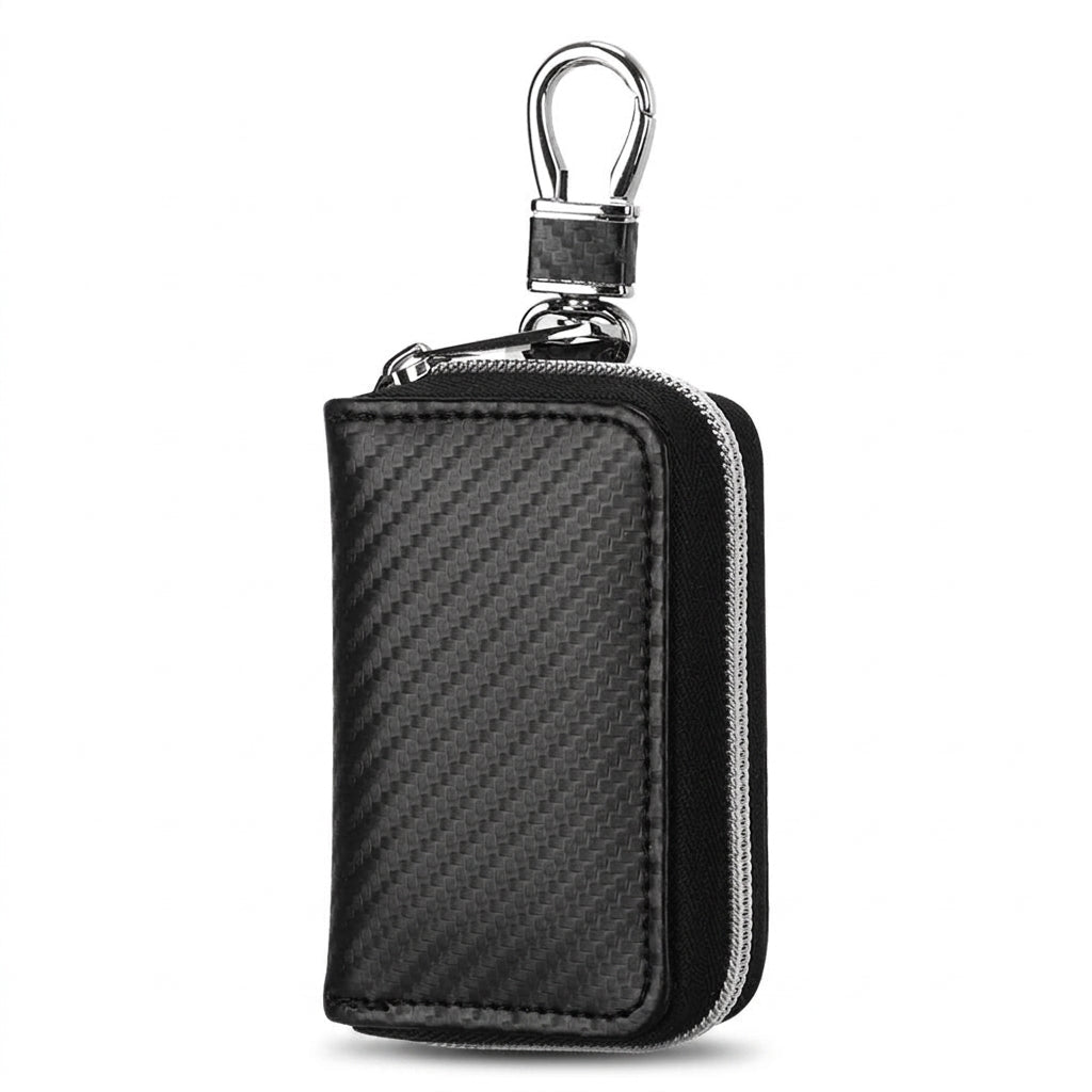 Portable RFID-Blocking Key Pouch — Zipped Faraday Case for Car Keys