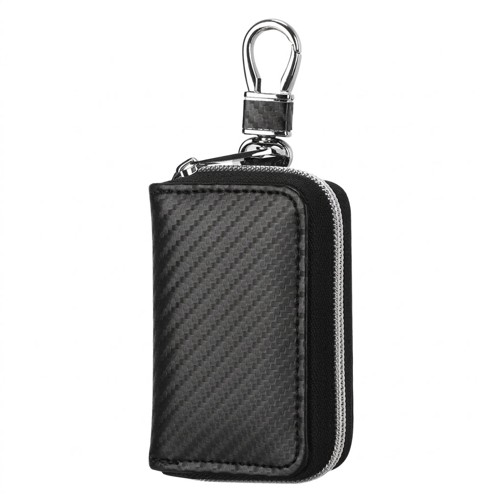 RFID Key Fob Signal Blocker Pouch — Faraday Car Key Case (Black)