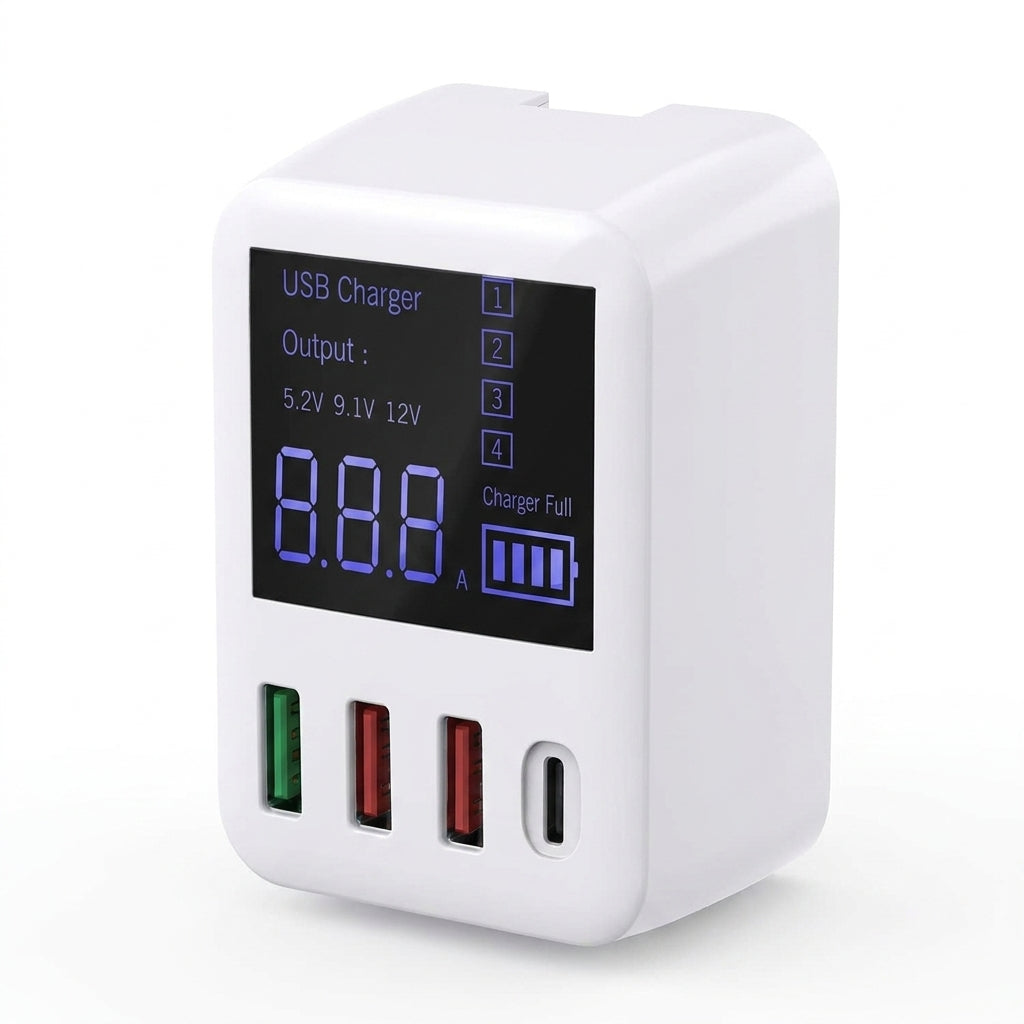 40W 4-Port USB-C Charging Station with 20W PD & QC 3.0 – White