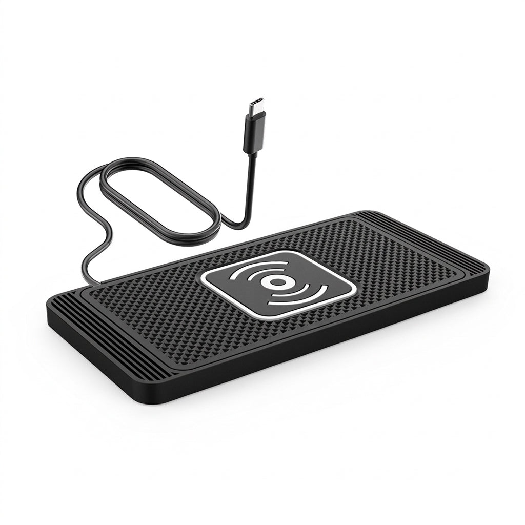 Wireless Car Charging Pad for iPhone 16/15/15 Pro Max, 14–X & Samsung S24/S23 — Silicone Pad, 15W Fast Charge