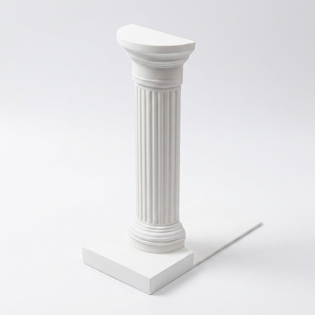 3D Printed Column Bookend (1pc) – Minimalist Desktop Book Stand, White or Black
