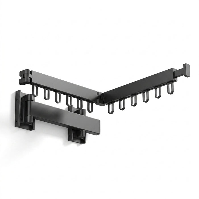 Wall-Mounted Foldable Aluminium Clothes Drying Rack — Ideal for Balcony, Bedroom & Kitchen