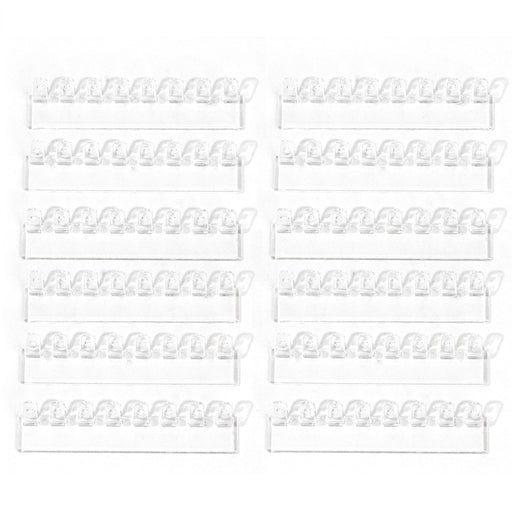 3-Pack Wall-Mounted Necklace Holder with 8 Hooks – Clear Plastic Jewellery Organiser