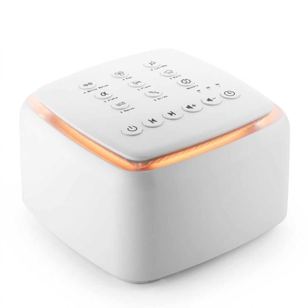 Rechargeable White Noise Machine — 30 Soothing Sounds & Warm Light (White)