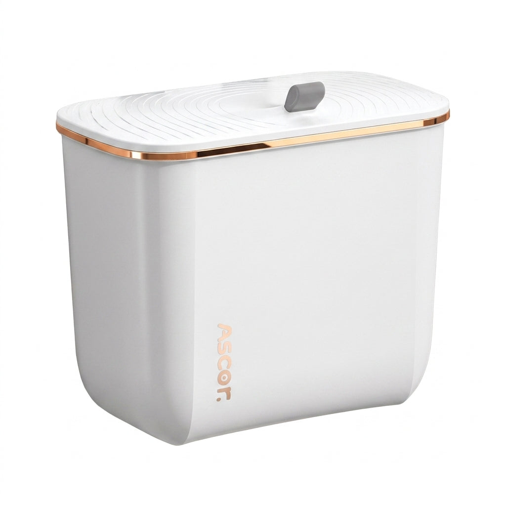 Hanging Bin for Cabinet Door with Lid — Wall-Mounted Kitchen & Bathroom Bin