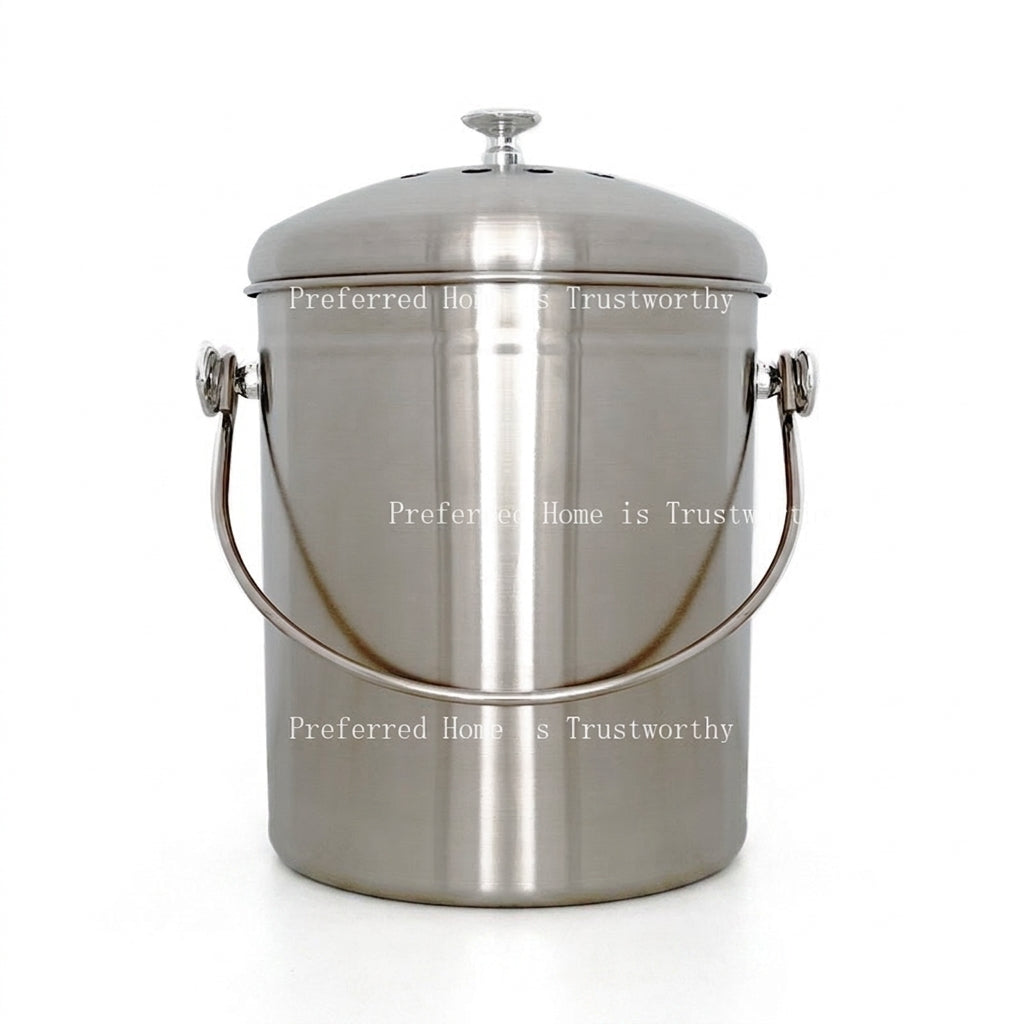 5L Stainless Steel Sealed Kitchen Bin with Lid — Desktop Odour-Proof Fermentation Bin