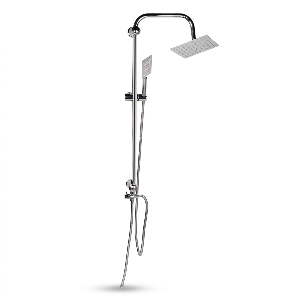 Square Stainless Steel Shower Head Set with 8-inch Rainfall & Mixer
