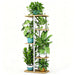 Tall 5-Tier Corner Plant Stand – Metal Frame with Reinforced Wooden Shelves