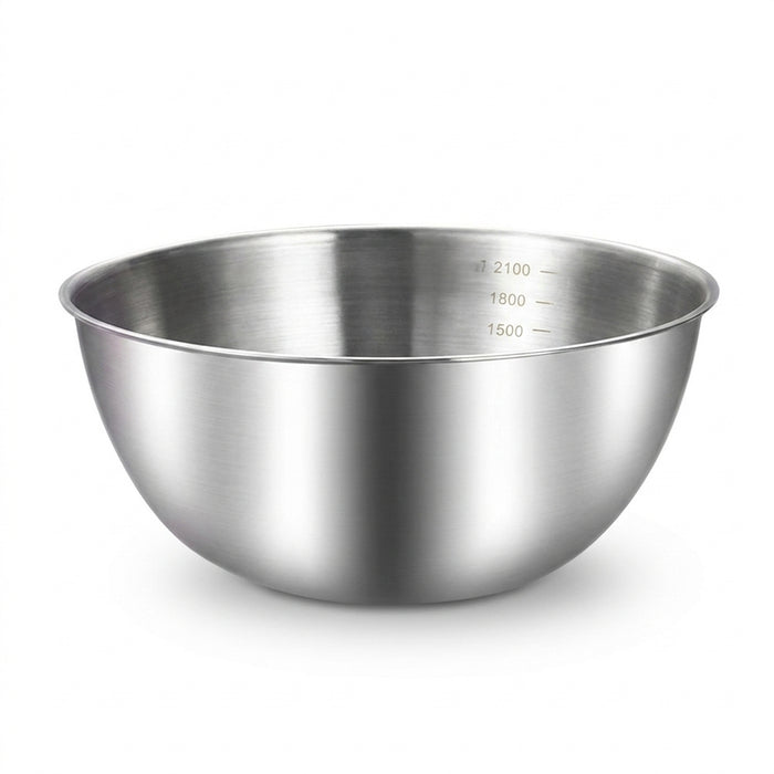 Stainless Steel Salad & Mixing Bowl (with Scale) — 5 sizes 700–3000ml