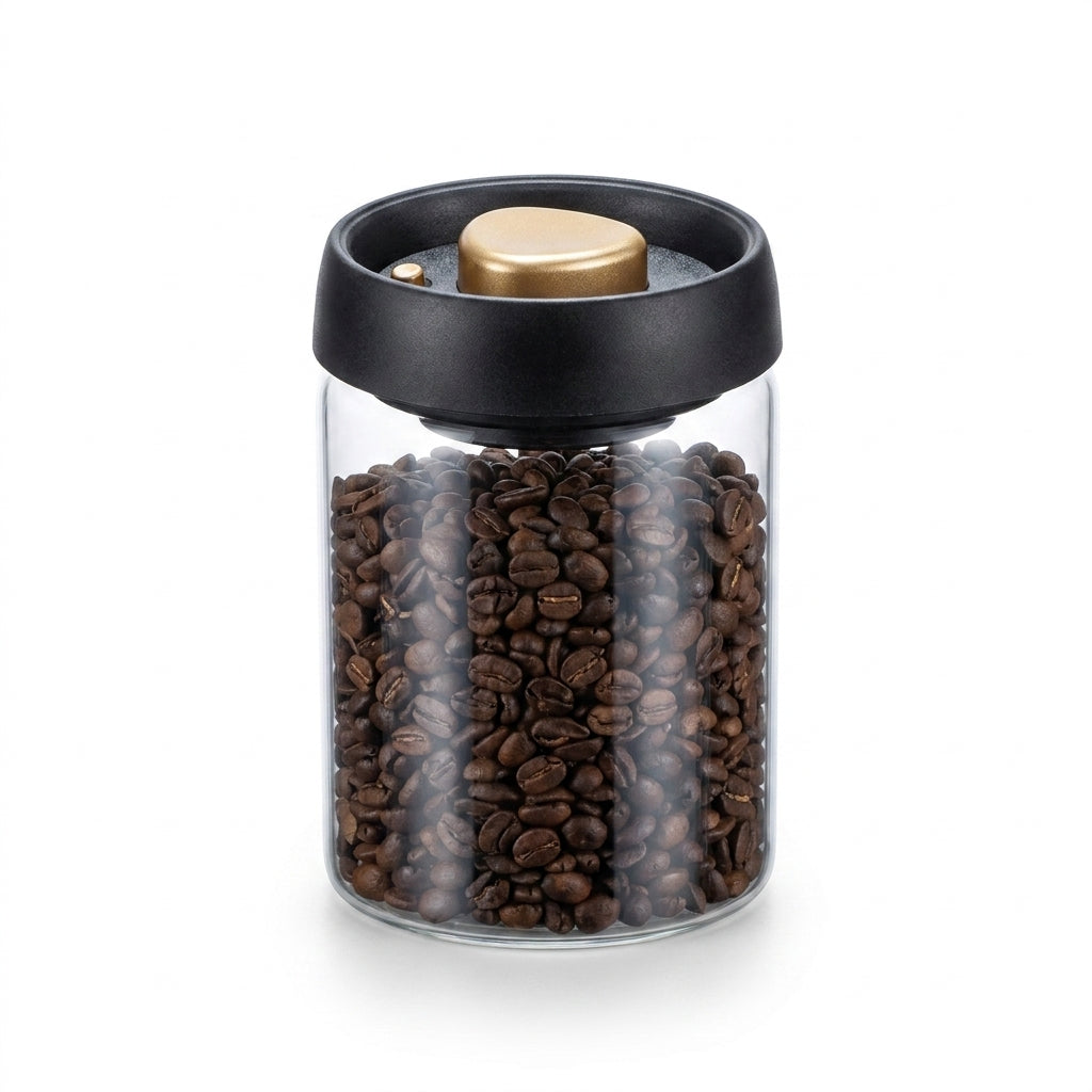 Vacuum-Sealed Glass Storage Jar for Coffee & Tea — Multiple Sizes