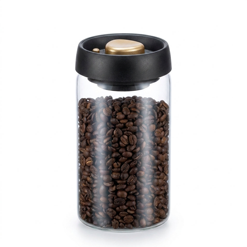 Vacuum-Sealed Glass Storage Jar for Coffee & Tea — Multiple Sizes