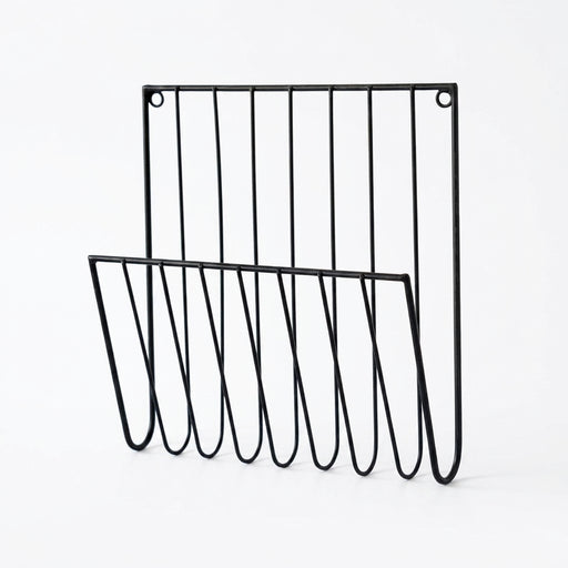 Wall-Mounted Iron File Holder — Single-Tier Magazine & Letter Rack (Gold or Black)