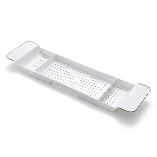 Extendable Bathtub Tray – Single‑Tier Corner Bathroom Shelf (Plastic)