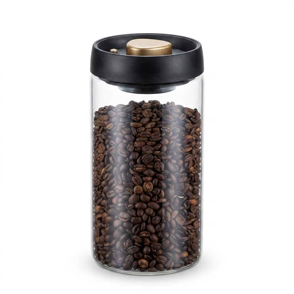 Vacuum-Sealed Glass Food Storage Jar for Coffee & Tea