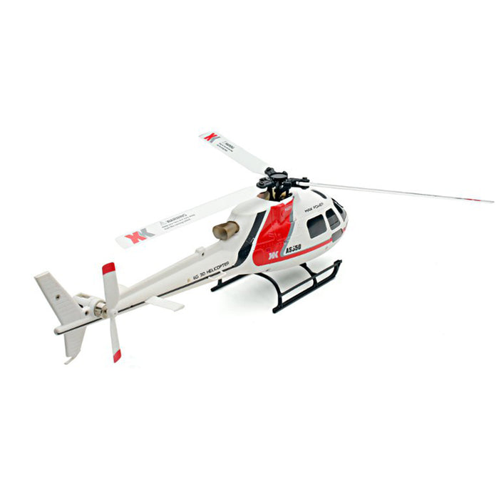 XK K123 6CH Brushless 3D6G System AS350 Scale RC Helicopter Compatible with FUTAB-A S-FHSS 4PCS 3.7V 500MAH Lipo Battery